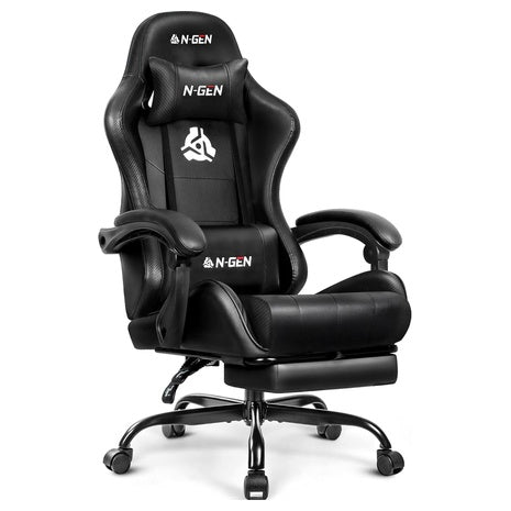 Ergonomic Video Gaming Chair With Footrest Lumbar Support