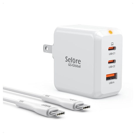 67W GaN 3-Port USB-C Fast Charger with USB-C Cable