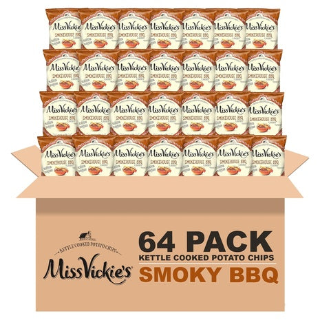 64 Snack Bags Miss Vickie's Smokehouse BBQ Kettle Chips (OU-D)
