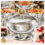 4-Pack 5QT Polished Stainless Steel Chafing Dish Buffet Set