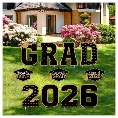 11-Piece Graduation Yard Sign Decoration