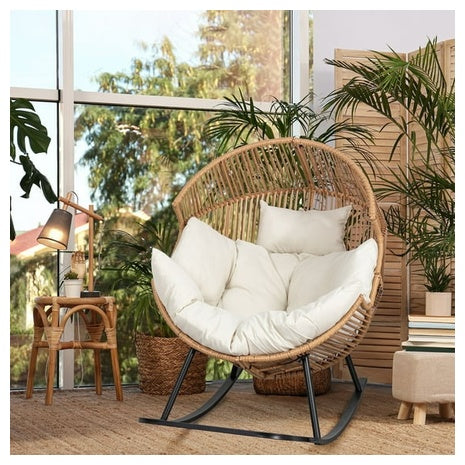 Oversized Rocking Wicker Egg Chair