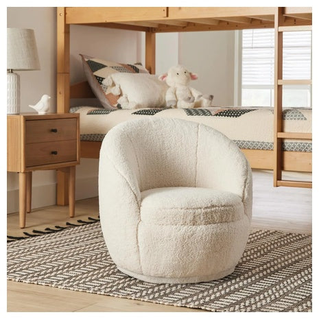 Kids Faux Shearling Swivel Chair