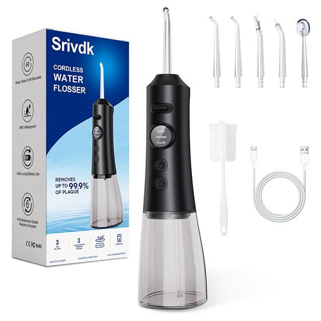Cordless Water Dental Flosser with 6 Jet Tips