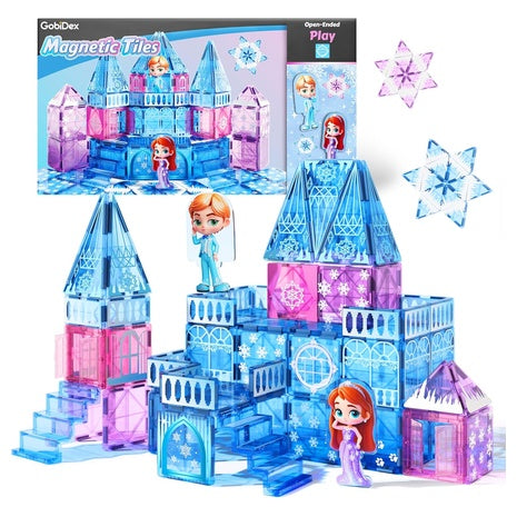 44-Piece Magnetic Tiles Princess with 2 Dolls