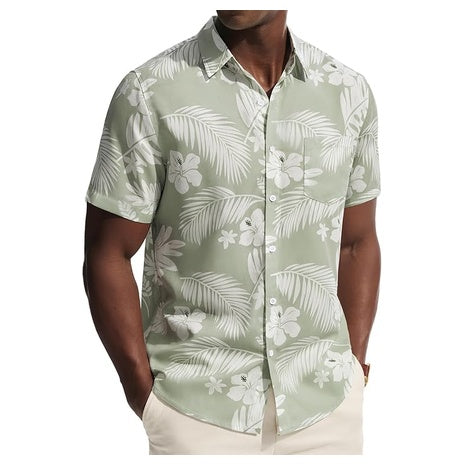 Men's Short Sleeve Hawaiian Button-Down Shirt (Various)