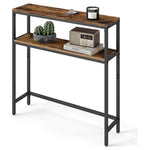 VASAGLE 2-Tier Narrow Sofa Console Table With 2 Shelves