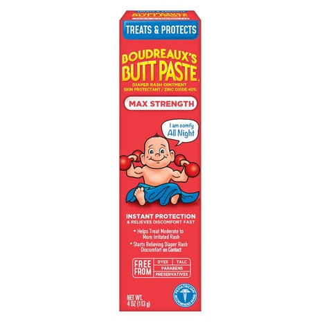Boudreaux’s Butt Paste Max Strength Diaper Rash Cream (4oz)