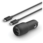 Belkin 37W Dual Port Fast Car Charger With 3.3ft USB-C Cable