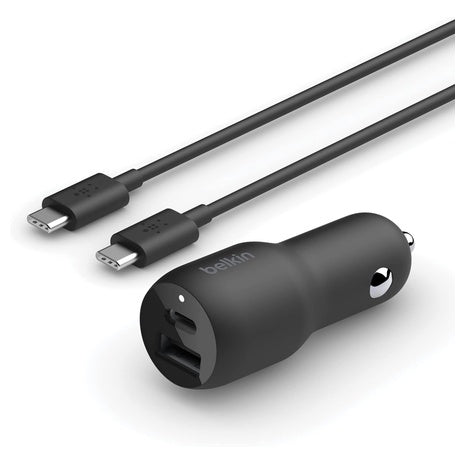 Belkin 37W Dual Port Fast Car Charger With 3.3ft USB-C Cable