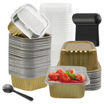 50‑Pack Mini Square Aluminum Cake Pans with Lids