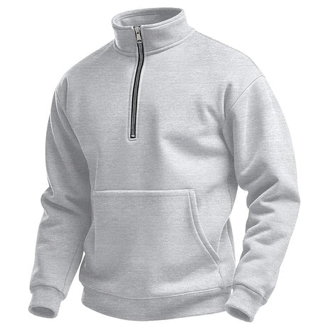 Men's Quarter Zip Waffle Knit Long Sleeve Sweat Shirts (Various)