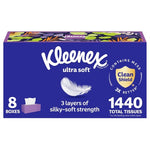 8 Flat Boxes Of Kleenex Tissues