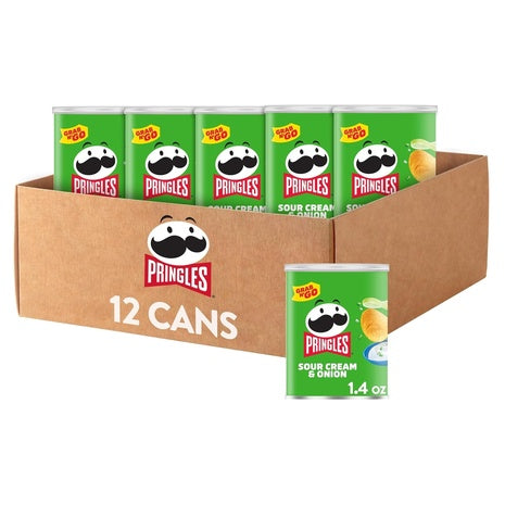 12 Cans Pringles Grab & Go Sour Cream & Onion (OU-D)