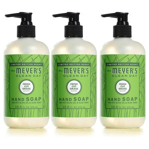 3 Pack 12.5oz Mrs. Meyer's Clean Day Liquid Hand Soap, Fresh Cut Grass Scent