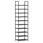 68" 10-Tier Narrow Metal Shoe Rack