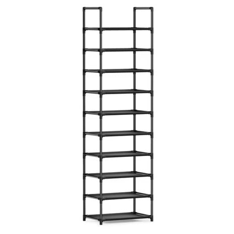 68" 10-Tier Narrow Metal Shoe Rack
