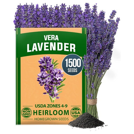Home Grown 1500+ Non GMO English Lavender Seeds (Various)