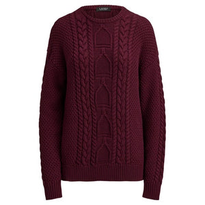 Ralph Lauren Women's Cable Knit Crewneck Sweater