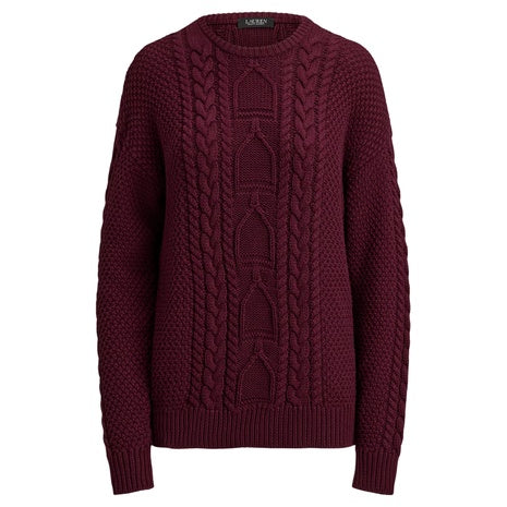 Ralph Lauren Women's Cable Knit Crewneck Sweater