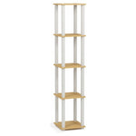 FURINNO Turn-S-Tube 5-Tier Corner Square Rack Display Shelf