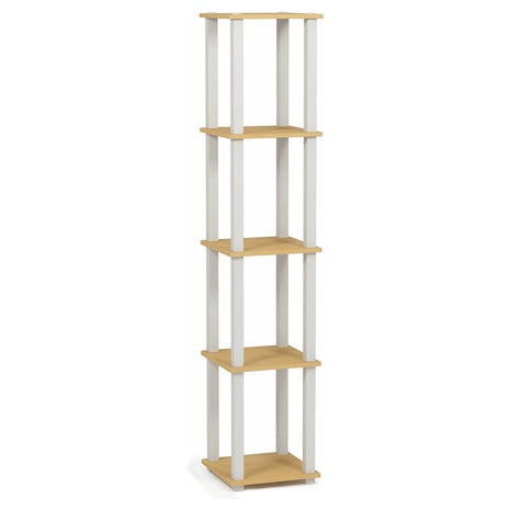 FURINNO Turn-S-Tube 5-Tier Corner Square Rack Display Shelf