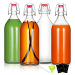 4-Pack 32-Oz Swing Top Glass Bottles With Airtight Rubber Seal