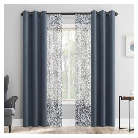 Set Of 4 Sun Zero Grommet Top Blackout Curtain Panel (37"w X 84"l)