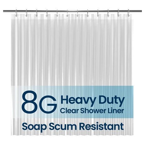 72" X 72" LiBa PEVA 8G Heavy Duty Clear Shower Curtains