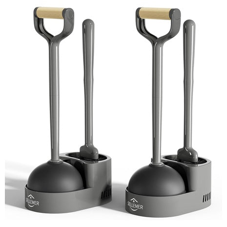 2 Toilet Brush and Plunger Sets