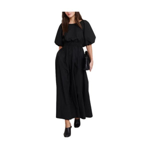 Cotton Poplin Puff-Sleeve Maxi Dress