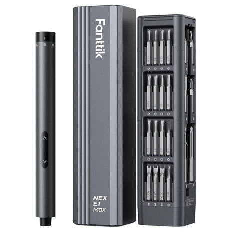 Fanttik E1 Max Mini Electric Cordless Screwdriver Set W/50 Bits (Grey)