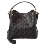 Gucci Women's GG Mini Emblem Leather Bucket Bag