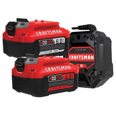 Craftsman V20 20-Volt 2-Pack Lithium-ion 4 Ah & 6 Ah Battery & Charger