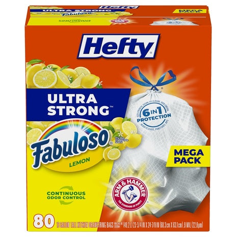 80 Hefty Ultra Strong 13-Gallon Kitchen Trash Bags