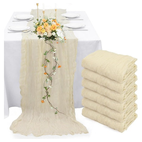 6-Pack Cheesecloth Table Runner (35" X 120")