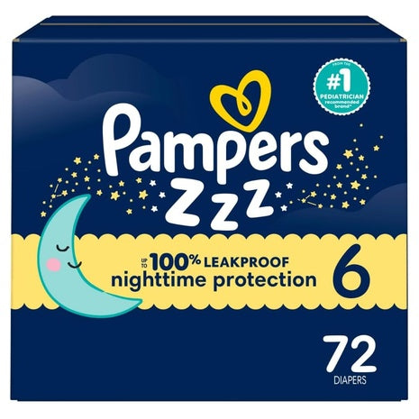 72 Size 6 Pampers ZZZ Overnight Diapers
