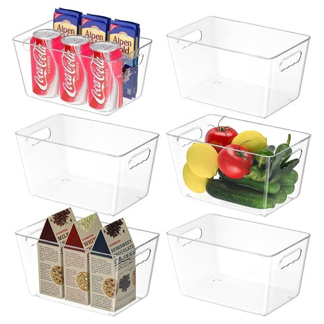 6 Clear Storage Organizer Bins