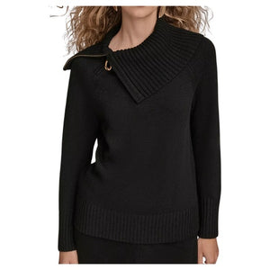 Donna Karan New York Women's Zip Neck Sweater
