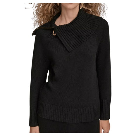Donna Karan New York Women's Zip Neck Sweater