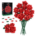 670 Piece Red Roses Flower Bouquet Building Set