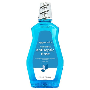 33.8oz Amazon Basics Multi Action Antiseptic Alcohol Free Fresh Mint Rinse