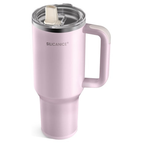 40 oz Stainless Steel Insulated Tumbler with Handle & Flip Straw (10 Colors)