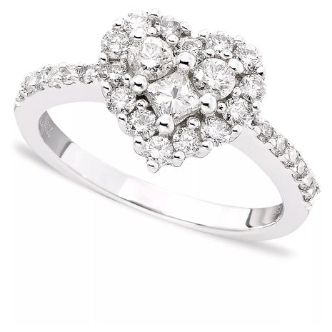 Classique by EFFY Diamond Heart Ring in 14k White Gold