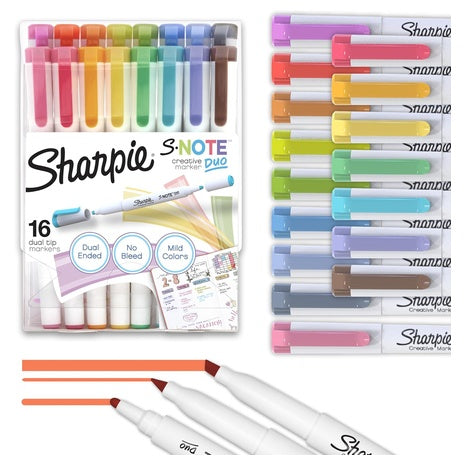 16 Sharpie S-Note Dual-Tip Highlighters
