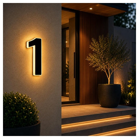 LED Illuminated Address Sign Solar House Numbers