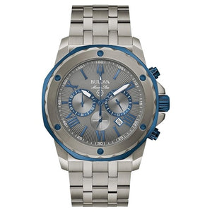 Bulova Men's Marine Star Series A IP Stainless Steel w/ Blue Accents
