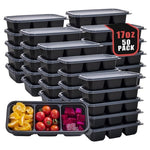 50-Pack Bento Meal Prep Containers with Lids