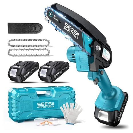 Cordless Mini Chainsaw with 2 Batteries