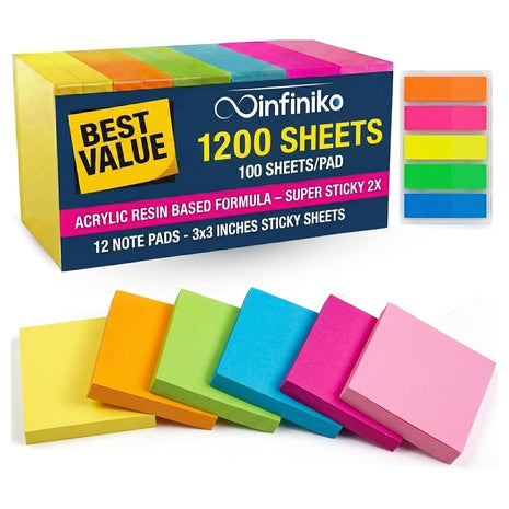 12 Sticky Note Pads